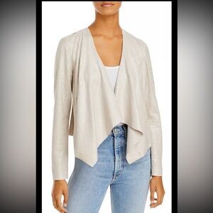 BLANK NYC Snake Skin Waterfall Jacket Draped Faux Leather Croc Wishing Well